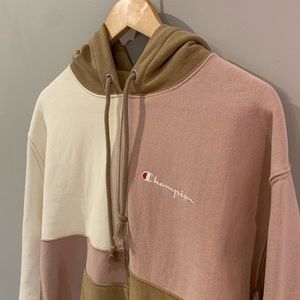 colour block champion hoodie